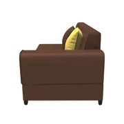 Rio 6 Seater L Shape Sofa for Living Room | Color - Brown Leatherette | Left Side Sofa