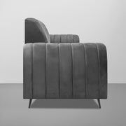 Brenti 3 Seater Sofa Set for Living Room (Cream Black Colour Fabric) Premium Fabric Sofa