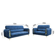 Gelio 2 Seater Sofa Set for Living Room (Black Colour) Premium Fabric Sofa