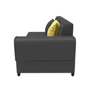 Rio 6 Seater L Shape Sofa for Living Room | Color - Black Leatherette | Left Side Sofa