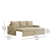 Karter 3 Seater Sofa Cum Bed for Living Room (Black Fabric) Premium Fabric Sofa