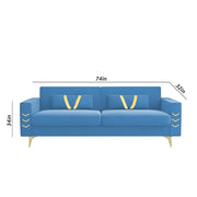 Ivary 3 Seater Sofa Set for Living Room (Black Colour) Premium Fabric Sofa