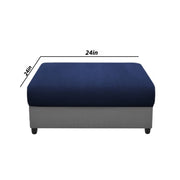 Rihan 4 Seater L Shape Sofa Set with Ottoman for Living Room (Blue Grey Fabric) Right Side Sofa