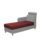 Emma RHS 6 Seater L Shape Sofa Set for Living Room (Maroon Grey Fabric)