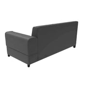Rio 6 Seater L Shape Sofa for Living Room | Color - Black Leatherette | Left Side Sofa