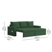 Karter 3 Seater Sofa Cum Bed for Living Room (Black Fabric) Premium Fabric Sofa