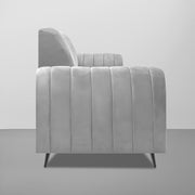 Brenti 3 Seater Sofa Set for Living Room (Cream Black Colour Fabric) Premium Fabric Sofa