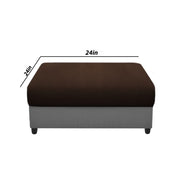 Rihan 4 Seater L Shape Sofa Set with Ottoman for Living Room (Brown Grey Fabric) Left Side Sofa