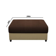 Rihan 4 Seater L Shape Sofa Set with Ottoman for Living Room (Cream Brown Fabric) Right Side Sofa