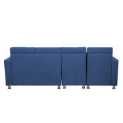 Emma RHS 6 Seater L Shape Sofa Set for Living Room (Blue Fabric)