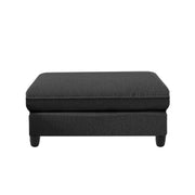 Amberlin 4 Seater Interchangeable L Shape Sofa with Ottoman for Living Room (Black)