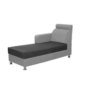 Emma RHS 6 Seater L Shape Sofa Set for Living Room (Black Grey Fabric)