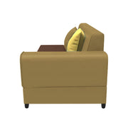 Rio 6 Seater L Shape Sofa for Living Room | Color - Cream Brown Leatherette | Left Side Sofa