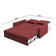 Treshta 2 Seater Pull-Out Premium Fabric Sofa Cum Bed Sofa Set for Living Room (Blue Fabric Color) Premium Fabric Sofa Set for Living Room