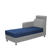 Emma RHS 6 Seater L Shape Sofa Set for Living Room (Blue Grey Fabric)