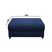 Rihan 4 Seater L Shape Sofa Set with Ottoman for Living Room (Blue Fabric) Right Side Sofa