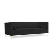 Canova 3+1 Seater Sofa Set for Living Room (Black) Premium Velvet Fabric Sofa