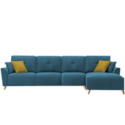 Antonio RHS 6 Seater L Shape Sofa Set for Living Room (Turquise Premium Fabric)