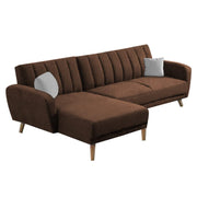 Rino LHS 4 Seater L Shape Sofa Set for Living Room (Brown Fabric)