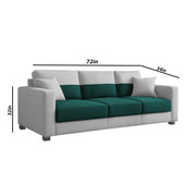 Aden 3 Seater Sofa Set with Ottoman for Living Room (Pine Grey Colour Fabric) Premium Fabric Sofa