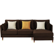 Croosen RHS 4 Seater L Shape Sofa Set for Living Room (Brown Colour) Premium Velvet Fabric