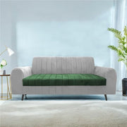 Brenti 3 Seater Sofa Set for Living Room (Cream Black Colour Fabric) Premium Fabric Sofa