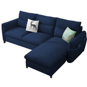 Andon 4 Seater L Shape Sofa Set for Living Room (Blue Fabric) Right Side Sofa