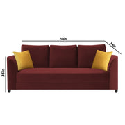 Francy 3 Seater Sofa Set for Living Room | (Turquise Fabric)