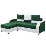 Severny 4 Seater L Shape Sofa Set for Living Room (Green Grey Fabric) Left Side