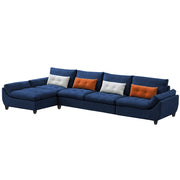 Abner 6 Seater L Shape Sofa for Living Room Color - Blue | Left Side Sofa.