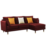 Croosen RHS 4 Seater L Shape Sofa Set for Living Room (Maroon Colour) Premium Velvet Fabric