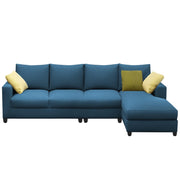Rihan 6 Seater L Shape Sofa Set Living Room (Turquise Fabric) Right Side Sofa