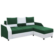 Severny 4 Seater L Shape Sofa Set for Living Room (Green Grey Fabric) Right Side