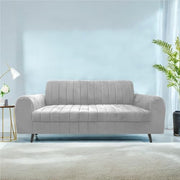 Brenti 3 Seater Sofa Set for Living Room (Cream Black Colour Fabric) Premium Fabric Sofa