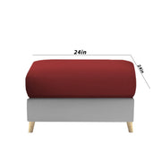 Lizel RHS 4 Seater L Shape Sofa Set with Center Table for Living Room (Maroon Grey Fabric) Premium Velvet Fabric Sofa