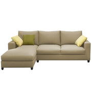 Rihan 4 Seater L Shape Sofa Set Living Room (Cream Fabric) Left Side Sofa