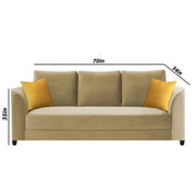 Francy 3 Seater Sofa Set for Living Room | (Turquise Fabric)