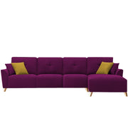 Antonio RHS 6 Seater L Shape Sofa Set for Living Room (Purple Premium Fabric)