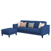 Grayon 3 Seater Convertible Sofa Set for Living Room, 3 Seater & Ottoman Modular Sectional Couch for Small Space (Black Colour) Fabric Sofa Set