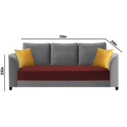 Francy 3 Seater Sofa Set for Living Room | (Turquise Fabric)
