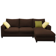 Rihan 4 Seater L Shape Sofa Set Living Room (Brown Fabric) Right Side Sofa