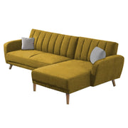 Rino RHS 4 Seater L Shape Sofa Set for Living Room (Yellow Fabric)