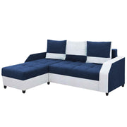 Severny 4 Seater L Shape Sofa Set for Living Room (Blue Grey Fabric) Left Side