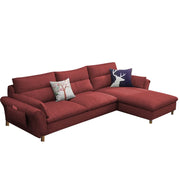 Hudson 4 Seater L Shape Sofa Set for Living Room (Maroon Fabric) Left Side