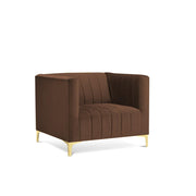 Canova 3+1 Seater Sofa Set for Living Room (Brown) Premium Velvet Fabric Sofa