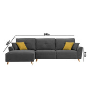 Antonio LHS 4 Seater L Shape Sofa Set for Living Room (Dark Grey Premium Fabric)