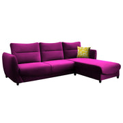 Stella RHS 4 Seater L Shape Sofa Set for Living Room (Purple) Premium Velvet Fabric Sofa