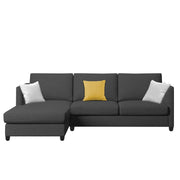 Hanery 4 Seater L Shape Sofa Set for Living Room | Colour - Black
