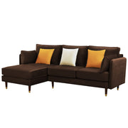 Croosen LHS 4 Seater L Shape Sofa Set for Living Room (Brown Colour) Premium Velvet Fabric