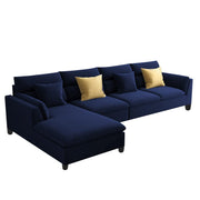 Delton LHS 6 Seater L Shape Sofa Set for Living Room (Blue) Premium Fabric